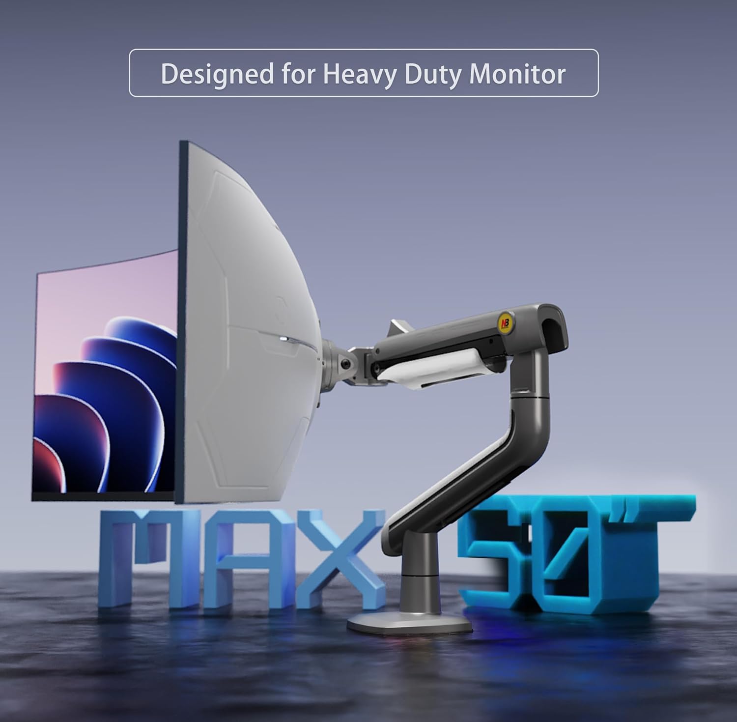 NB Ergonomic Gaming Monitor Arm for Flat/Ultrawide/Curved Monitors 27 to 50 inch, Heavy Duty Monitor - AHW Store
