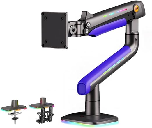 NB Ergonomic RGB Monitor Arm for 32 to 60 inch Ultrawide Curved Computer Screen, Heavy Duty Monitor - AHW Store