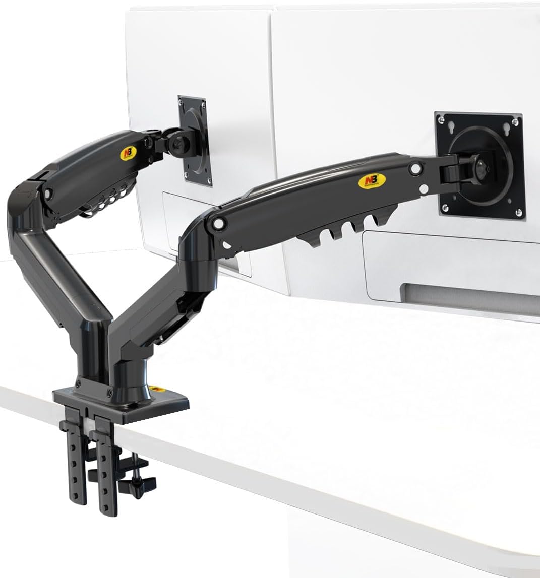 NB North Bayou Dual Monitor Mount, Full Motion Swivel Monitor Arm with Gas Spring for 17 - 27 Monitors - AHW Store