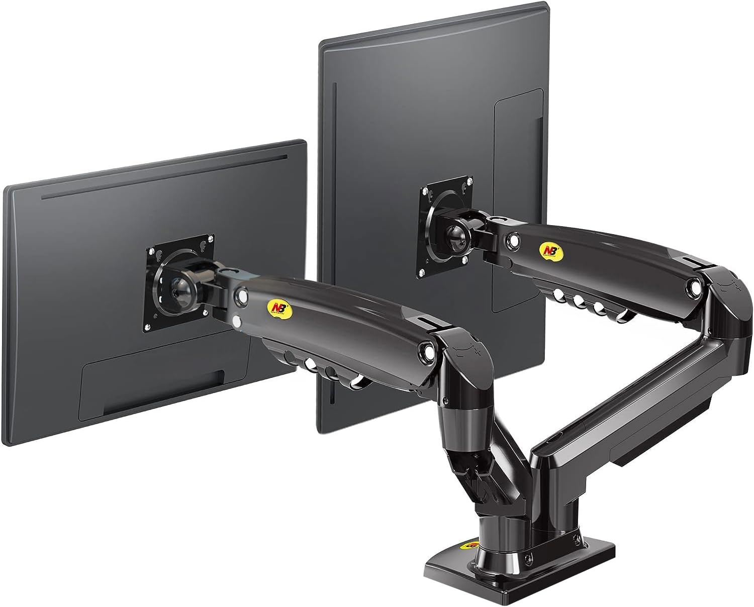 NB North Bayou Dual Monitor Mount, Full Motion Swivel Monitor Arm with Gas Spring for 17 - 27 Monitors - AHW Store