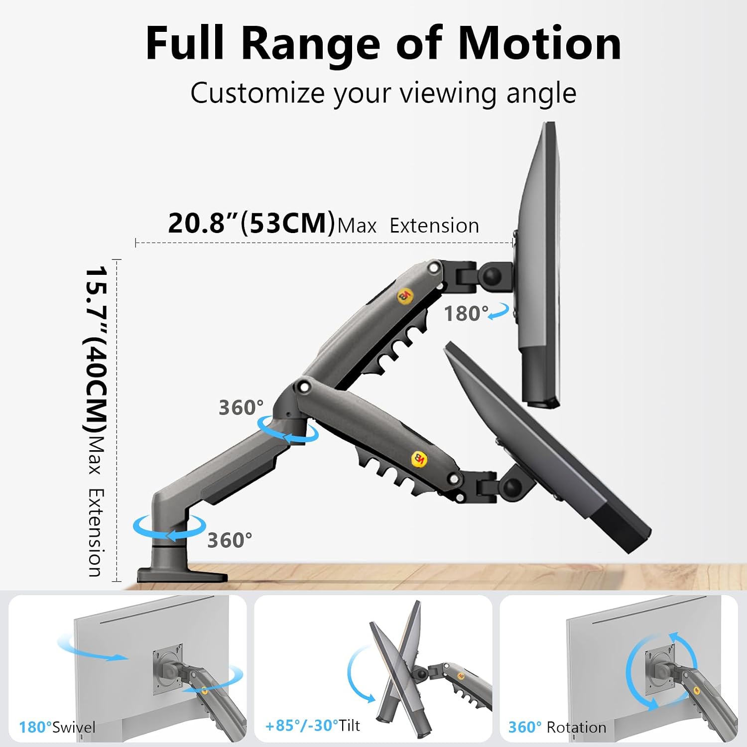 NB North Bayou Ergonomic Desktop Monitor Mount - AHW Store