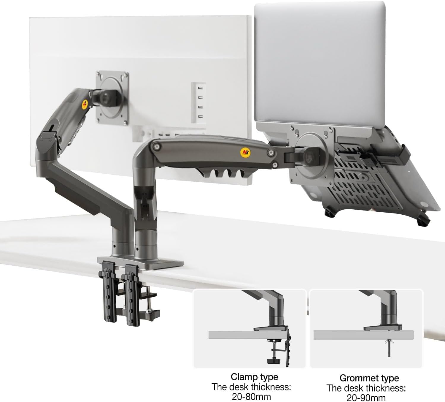 NB North Bayou F160 - FP Laptop Stand with Adjustable Shelf for 10 - 17 Notebook, Full Motion Arm with V - AHW Store