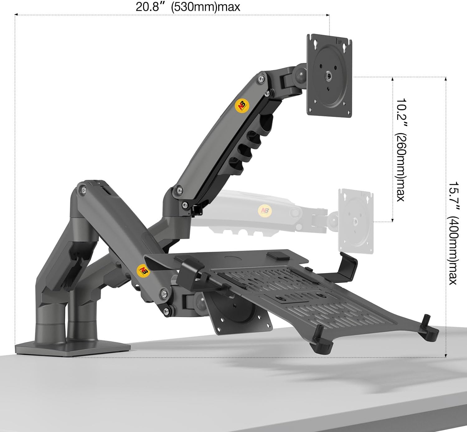 NB North Bayou F160 - FP Laptop Stand with Adjustable Shelf for 10 - 17 Notebook, Full Motion Arm with V - AHW Store