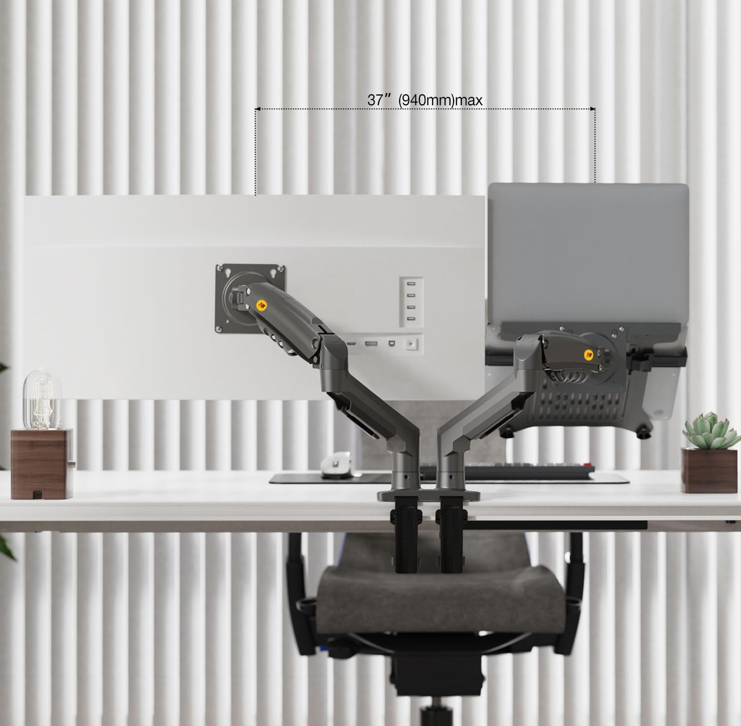 NB North Bayou F160 - FP Laptop Stand with Adjustable Shelf for 10 - 17 Notebook, Full Motion Arm with V - AHW Store