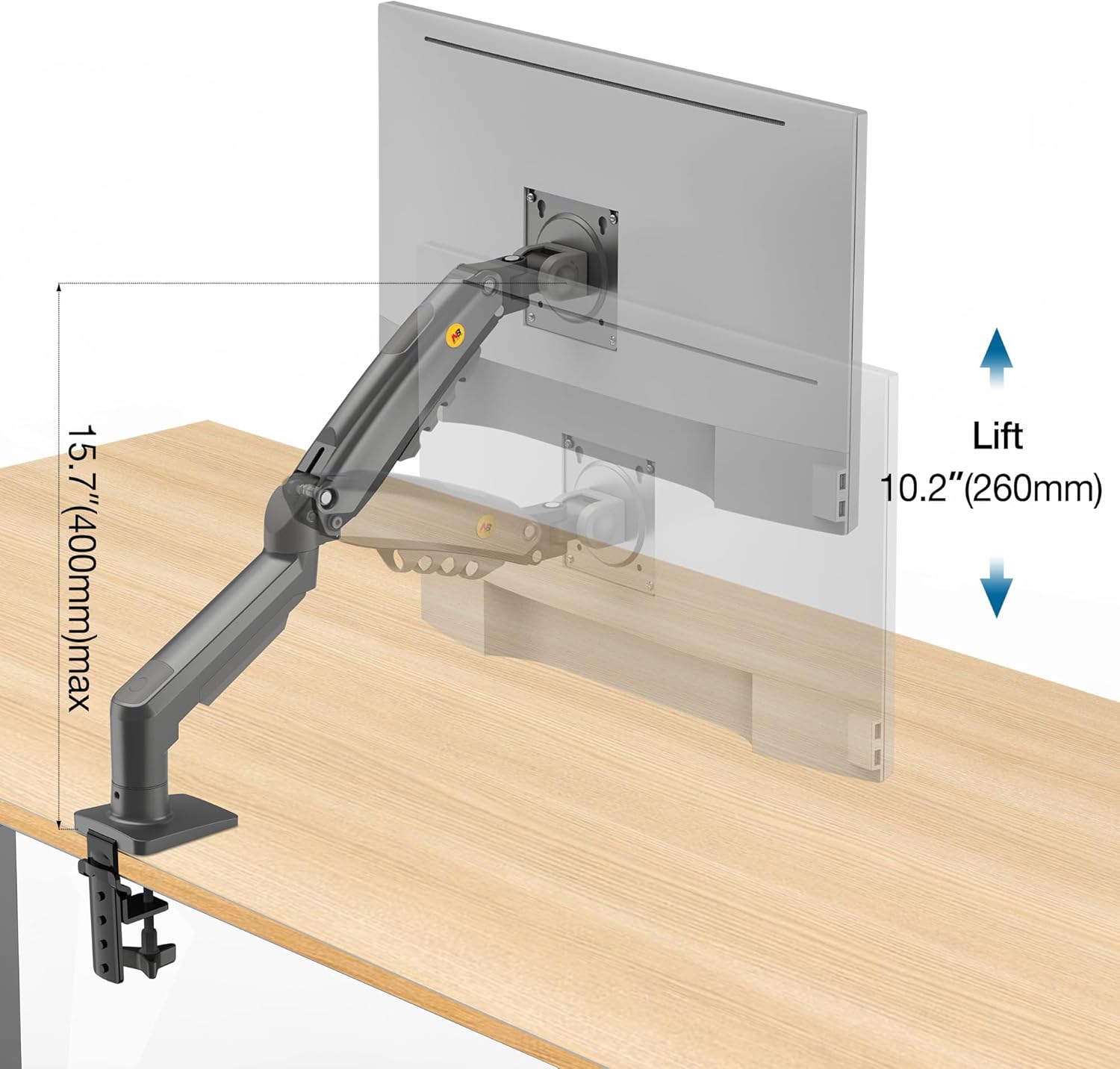 NB North Bayou Monitor Arm for 17 - 30 inch Screen Monitor Stand Height Adjustable Monitor Mount Brack - AHW Store