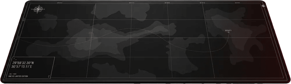 ONE PC XL Mouse Pad Black Map Edition 90 × 40 cm - AHW Store