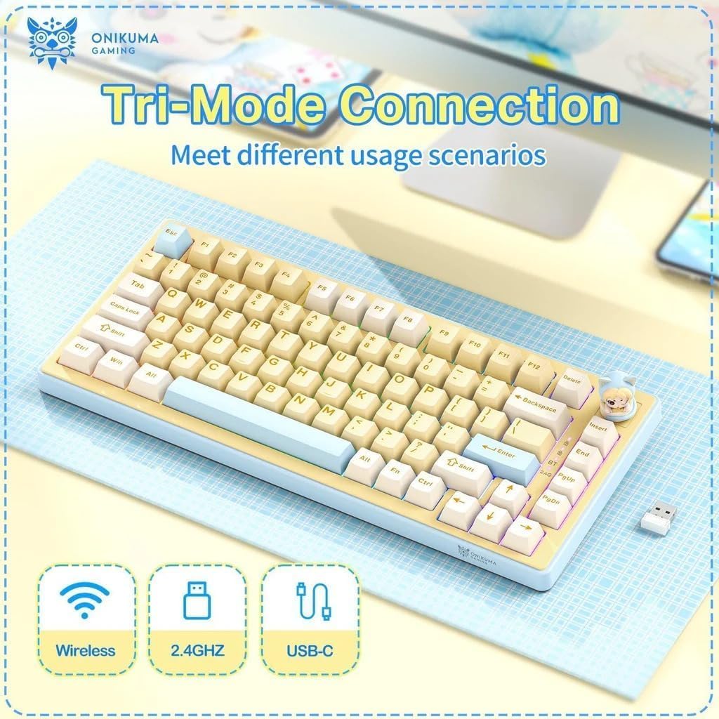 ONEKUMA MT707 Mechanical Gaming Keyboard RGB Backlight Durable Switches Full - Size Layout USB Wirelee - AHW Store