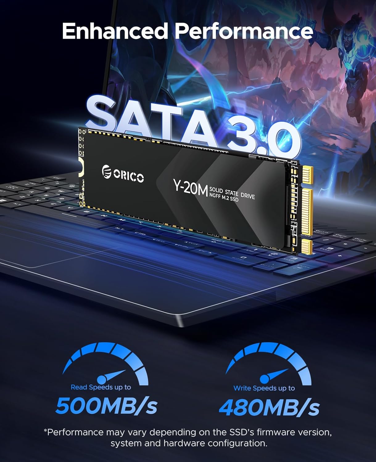 ORICO 1TB M.2 2280 SATA SSD, SATA III 6Gbps M2 SSD with B+M Key, 500MB/s Internal Solid State Drive - AHW Store