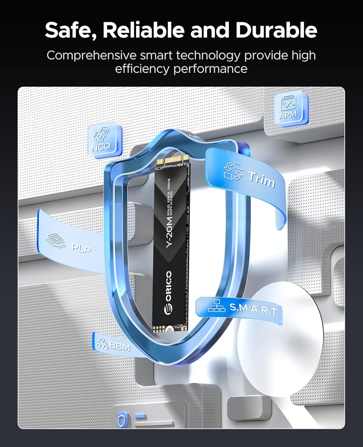 ORICO 1TB M.2 2280 SATA SSD, SATA III 6Gbps M2 SSD with B+M Key, 500MB/s Internal Solid State Drive - AHW Store