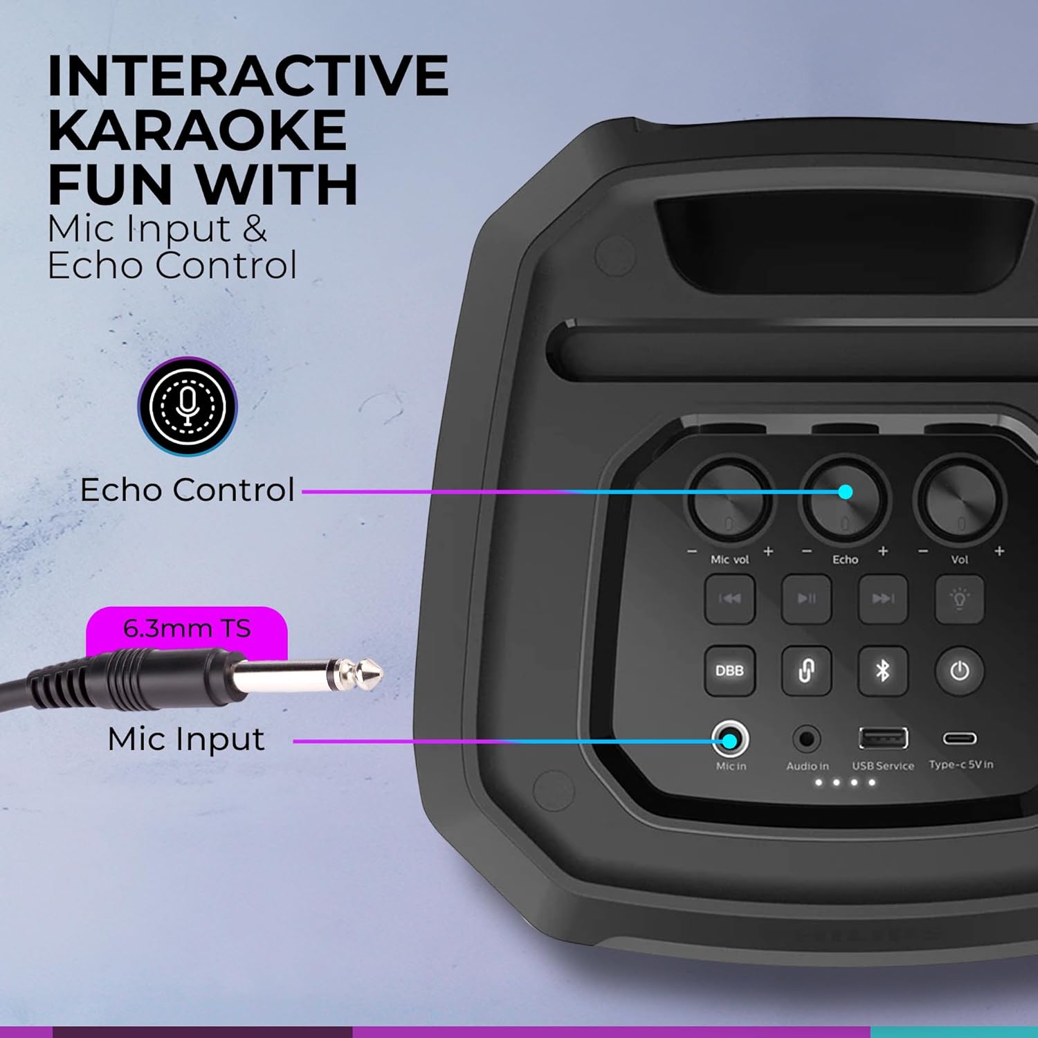 Philips Bluetooth Party Speaker, Dynamic Bass Boost, Bluetooth and Aux - in, Karaoke Microphone Input, - AHW Store
