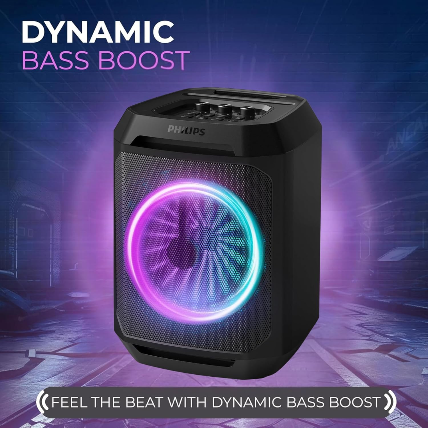 Philips Bluetooth Party Speaker, Dynamic Bass Boost, Bluetooth and Aux - in, Karaoke Microphone Input, - AHW Store