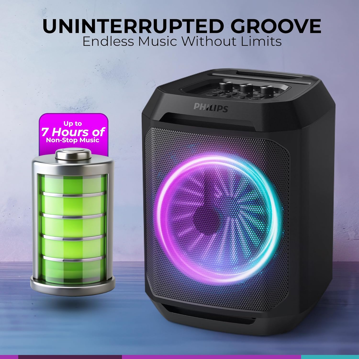 Philips Bluetooth Party Speaker, Dynamic Bass Boost, Bluetooth and Aux - in, Karaoke Microphone Input, - AHW Store