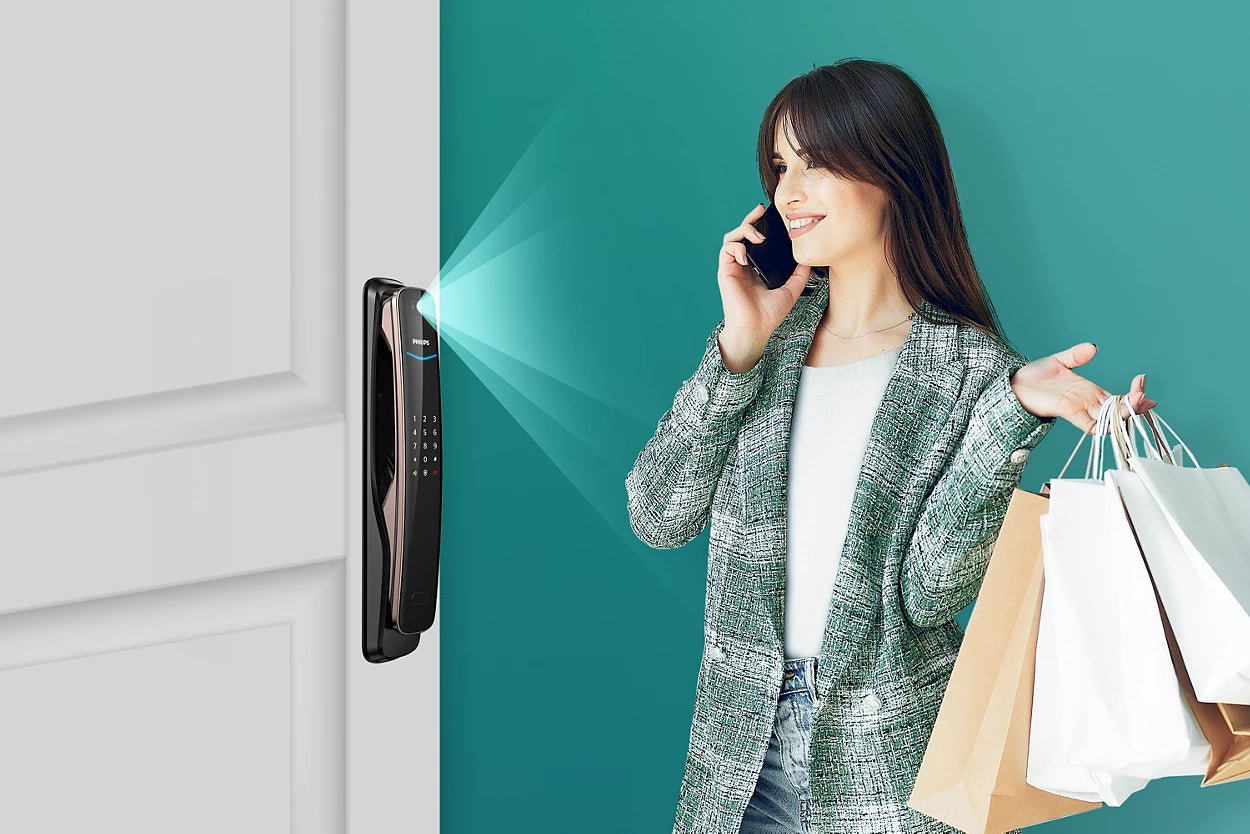Philips Easy DDL702 - 8HWS Smart Door Lock with Face ID, Finger, Card, Password, App OTP unlock - Colo - AHW Store