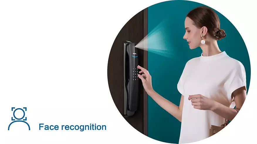 Philips Easy DDL702 - 8HWS Smart Door Lock with Face ID, Finger, Card, Password, App OTP unlock - Colo - AHW Store