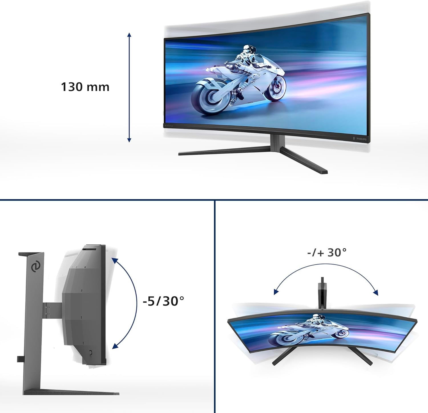 Philips Evnia 34M2C6500 Curved Gaming Monitor 34 Inch QD OLED 2K 175Hz 0.03ms Black - AHW Store