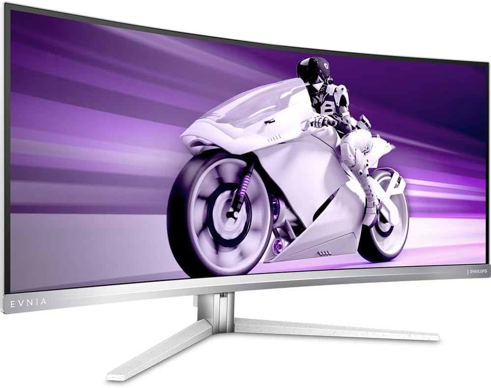 Philips Evnia 34M2C8600 Curved Gaming Monitor 34 Inch QD OLED 2K 175Hz 0.03ms White - AHW Store