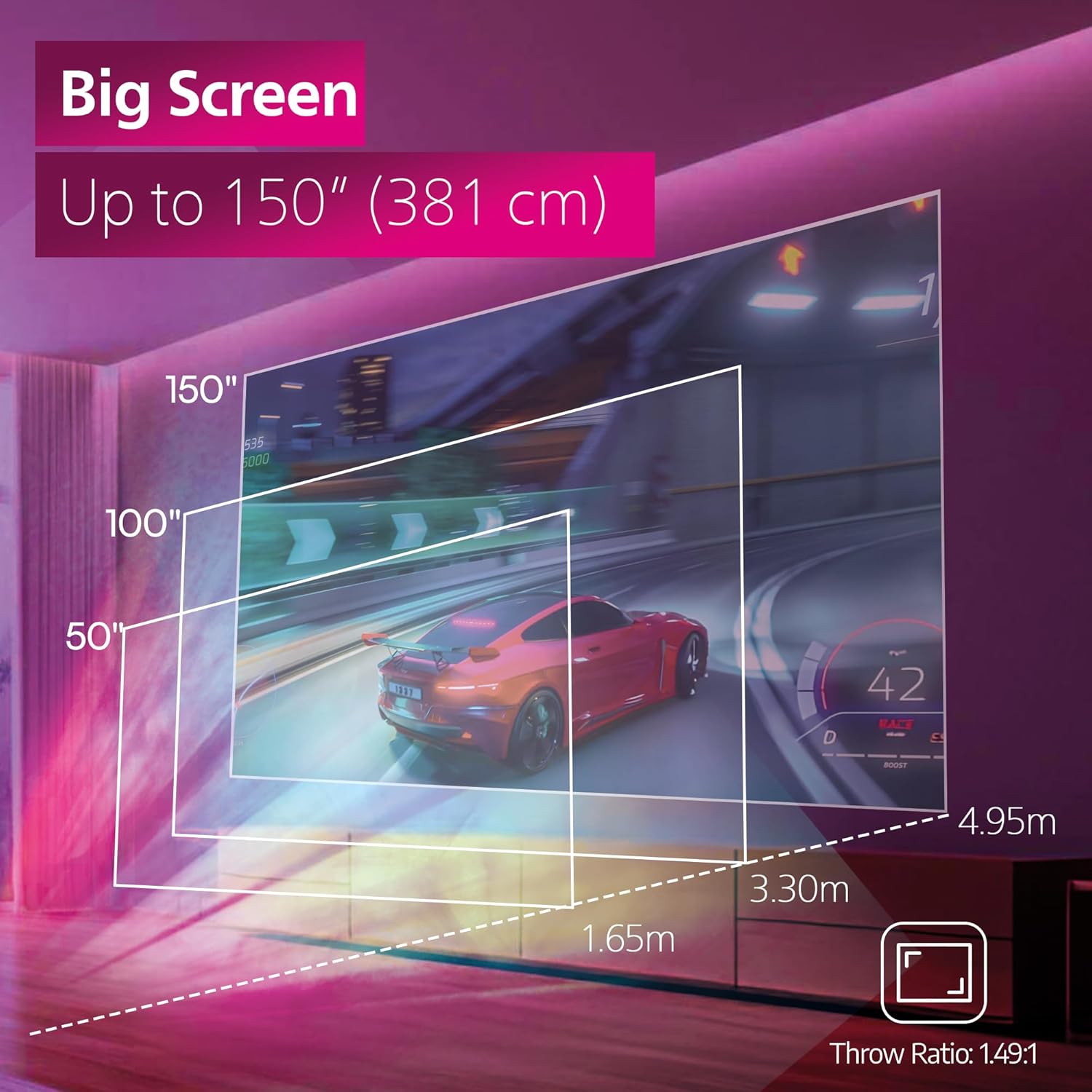 Philips, GamePix 800 smart projector, DLP, home theater, 1920 x 1080 pixels, Full HD, 120 Hz refresh - AHW Store