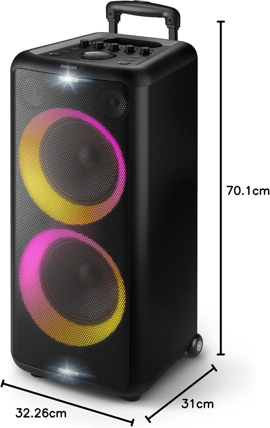 Philips X5206 Bluetooth Party Speaker with Extra bass, Up to 14 Hours Battery, Party Lights and Kara - AHW Store