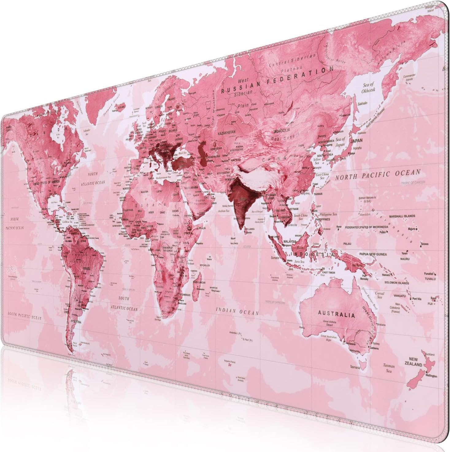 Pink World Map Gaming Mouse Pad 70x30cm - AHW Store