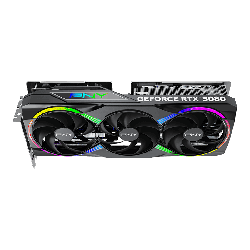 PNY GeForce RTX 5080 16GB GDDR7 Epic-X ARGB OC Graphics Card Black