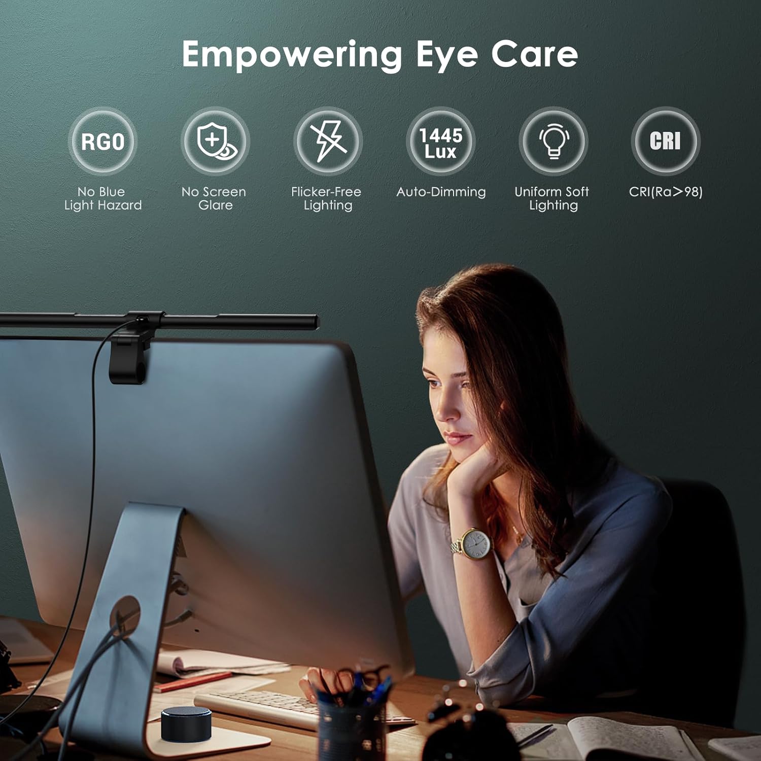 Quntis Monitor Light Bar PRO+ with Remote Control, Fit for Curved/Flat Monitor, Eye - Care USB Compute - AHW Store
