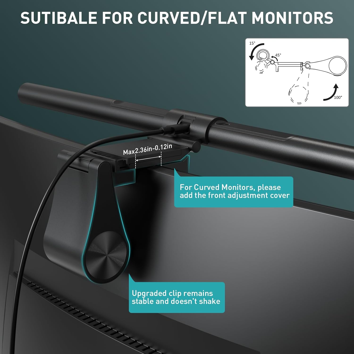 Quntis Monitor Light Bar PRO+ with Remote Control, Fit for Curved/Flat Monitor, Eye - Care USB Compute - AHW Store