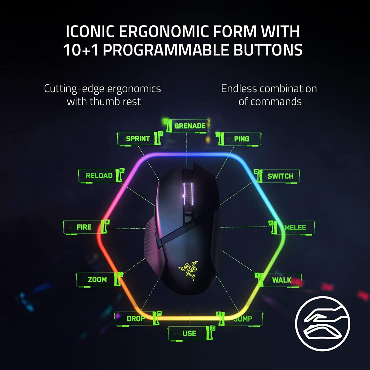 Razer Basilisk V3 Pro Customizable Wireless Gaming Mouse - Fast Optical Switches Gen - 3, HyperScroll - AHW Store