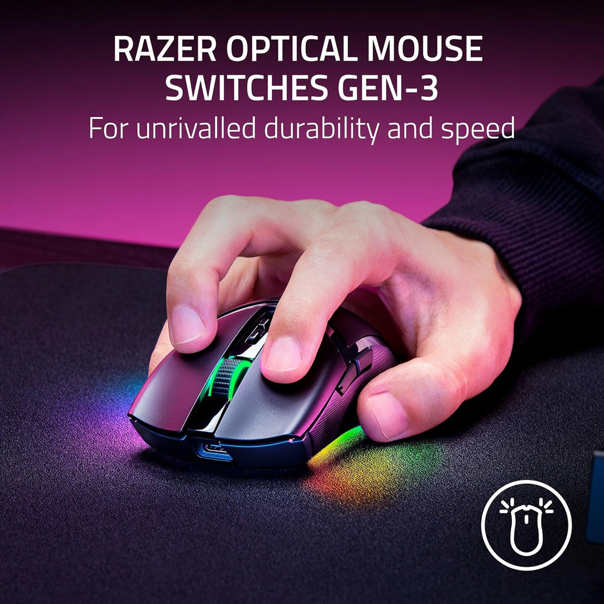 Razer Cobra Pro RGB HyperSpeed Wireless & Bluetooth & Wired Gaming Mouse 30000 DPI 8 Buttons Black - AHW Store
