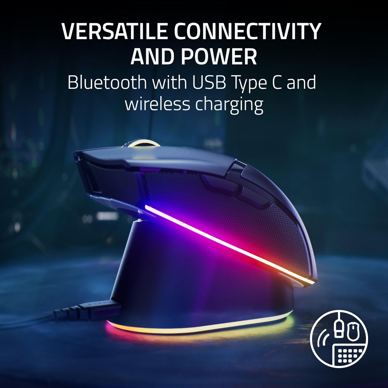 Razer Cobra Pro RGB HyperSpeed Wireless & Bluetooth & Wired Gaming Mouse 30000 DPI 8 Buttons Black - AHW Store