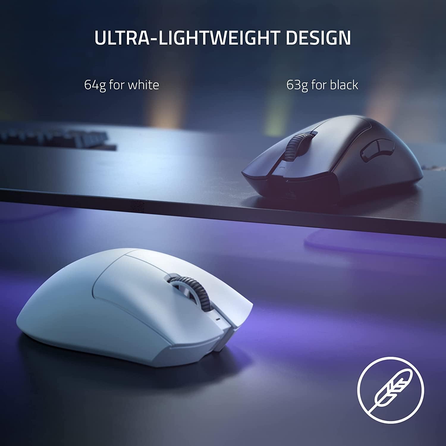 Razer DeathAdder V3 Pro Wireless Gaming Mouse 64g 30000 DPI HyperSpeed White - AHW Store