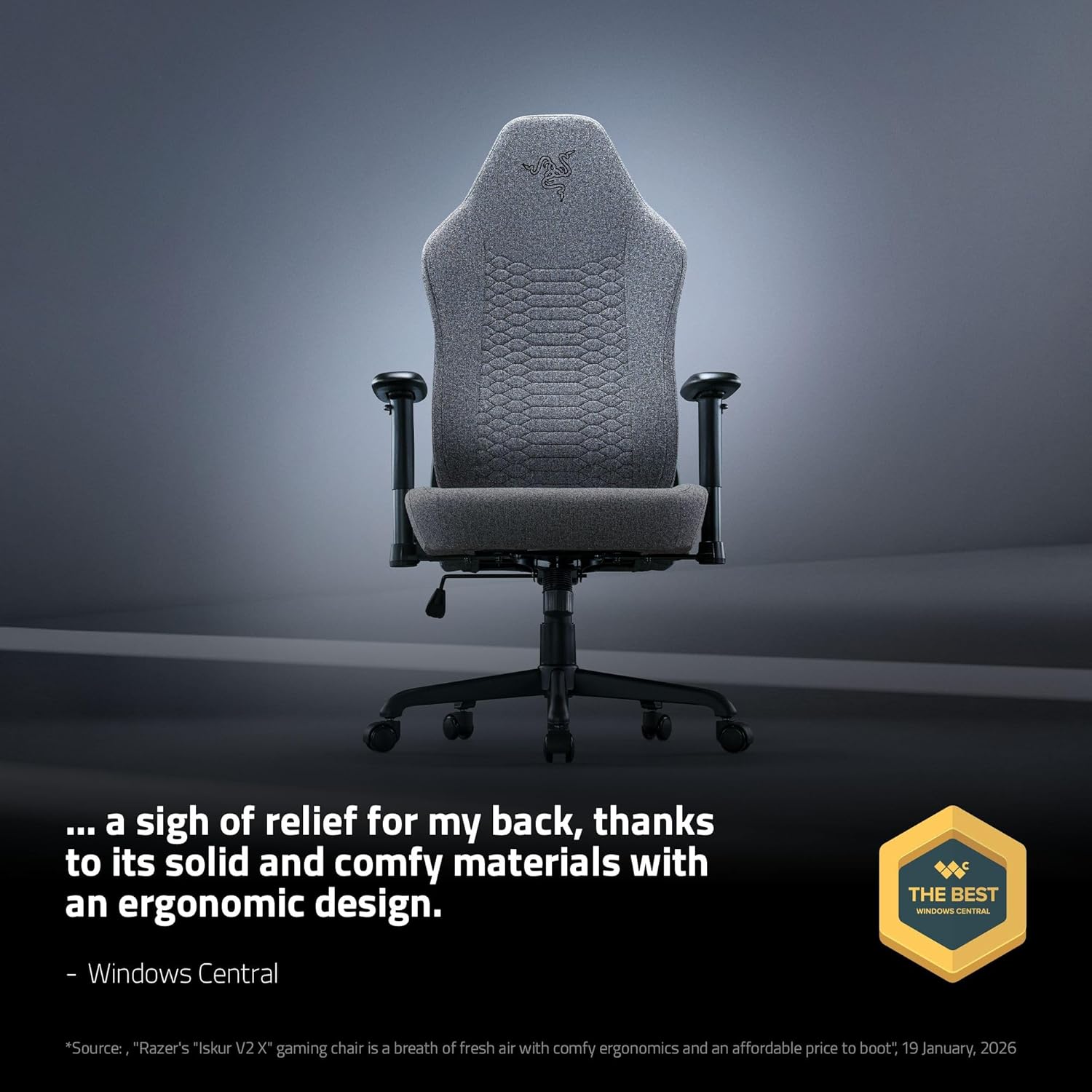 Razer Iskur V2 X Fabric Edition Gaming Chair Light Gray