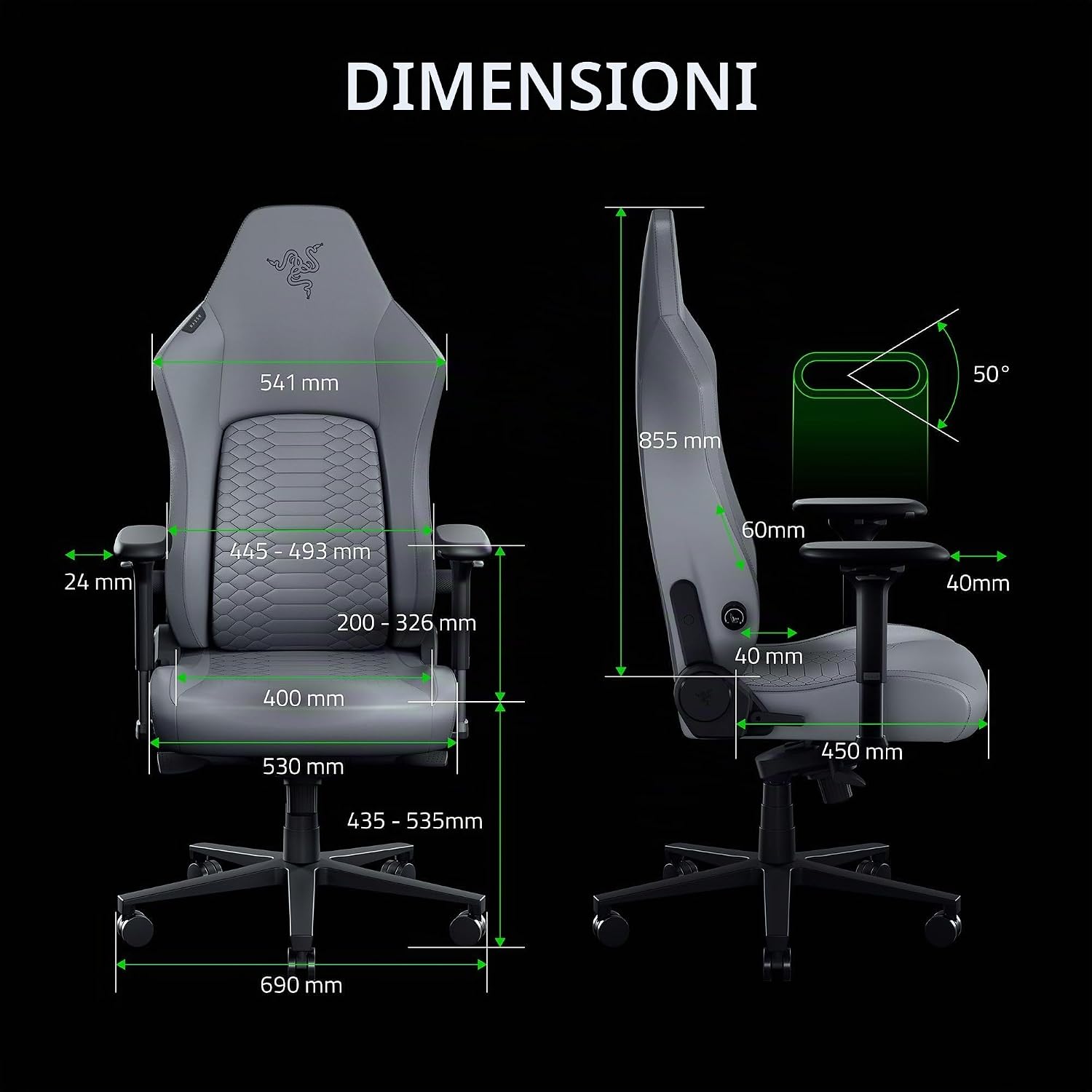 Razer Iskur V2 NewGen Gaming Chair Light Gray