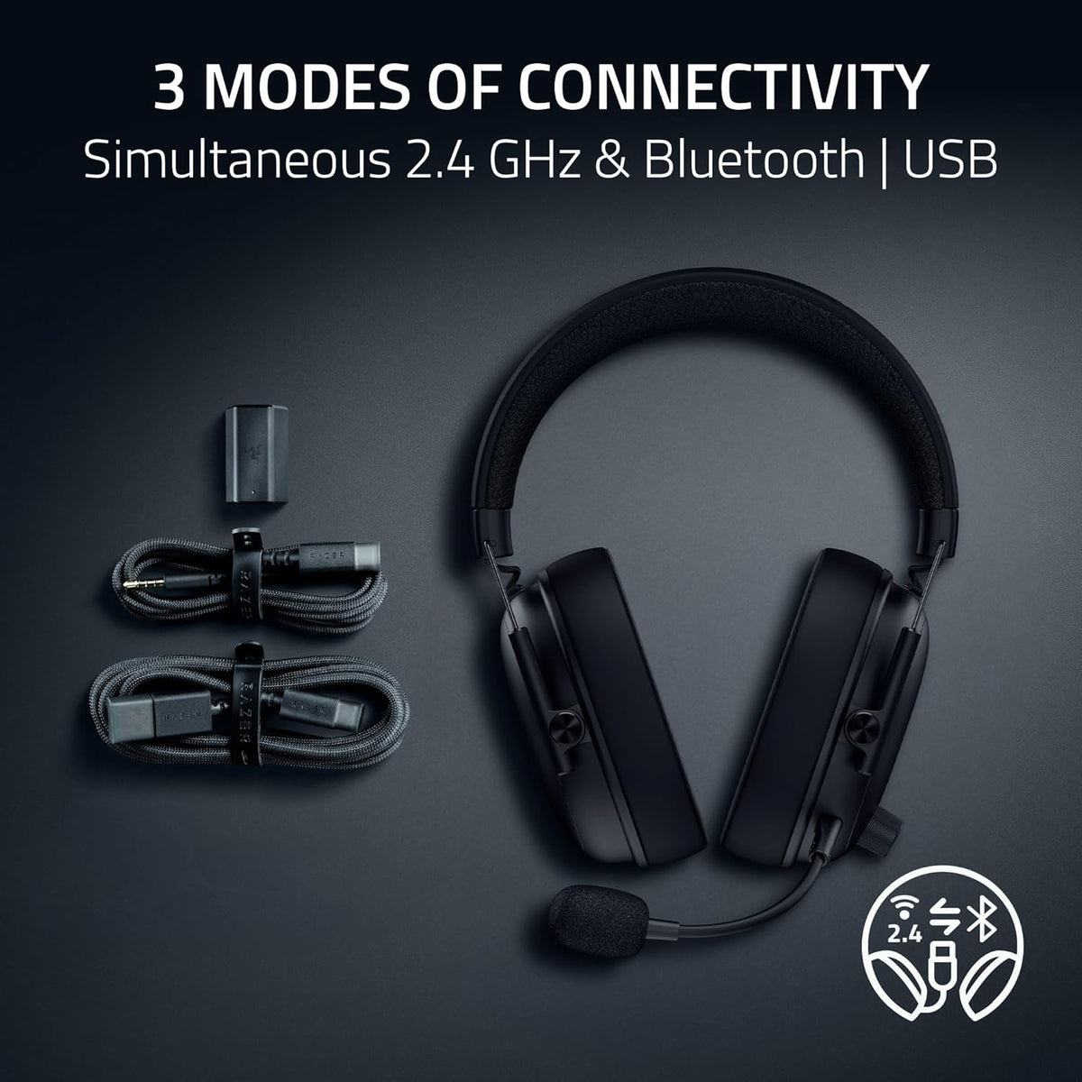 Razer BlackShark V3 Wireless & Bluetooth & USB Gaming Headset Black