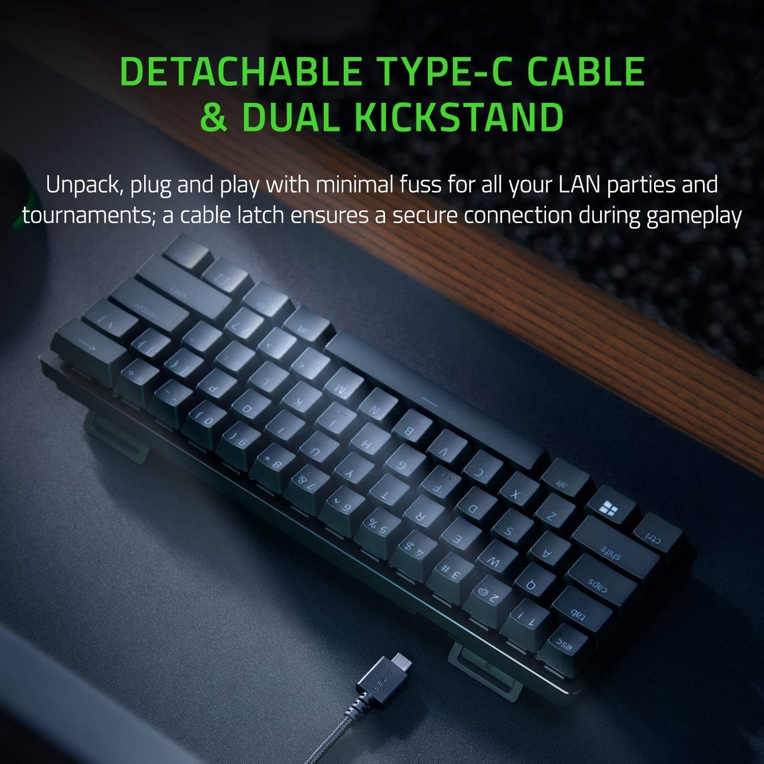 Razer Huntsman Mini Linear Optical Switches(Red), 60% Gaming Keyboard, Chroma RGB Lighting, PBT Keyc - AHW Store