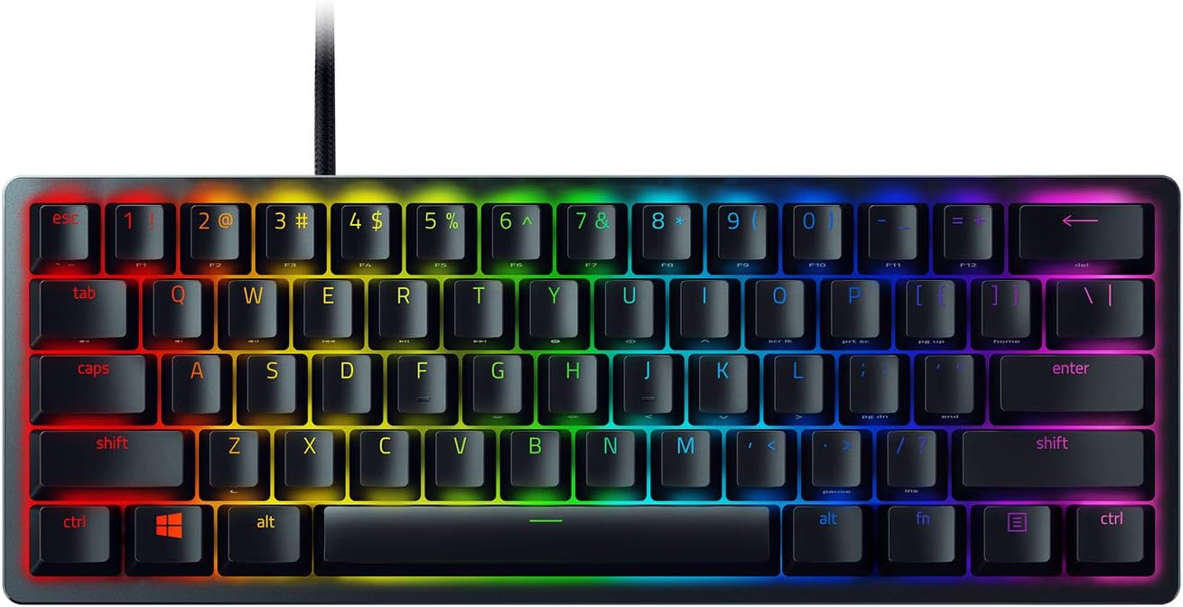 Razer Huntsman Mini Linear Optical Switches(Red), 60% Gaming Keyboard, Chroma RGB Lighting, PBT Keyc - AHW Store