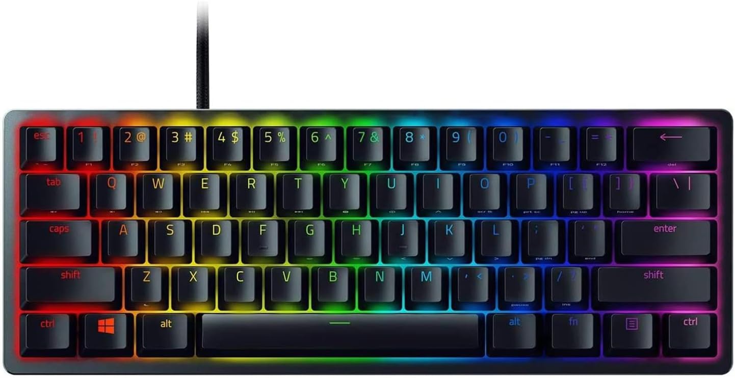 Razer Huntsman Mini Linear Optical Switches(Red), 60% Gaming Keyboard, Chroma RGB Lighting, PBT Keyc - AHW Store
