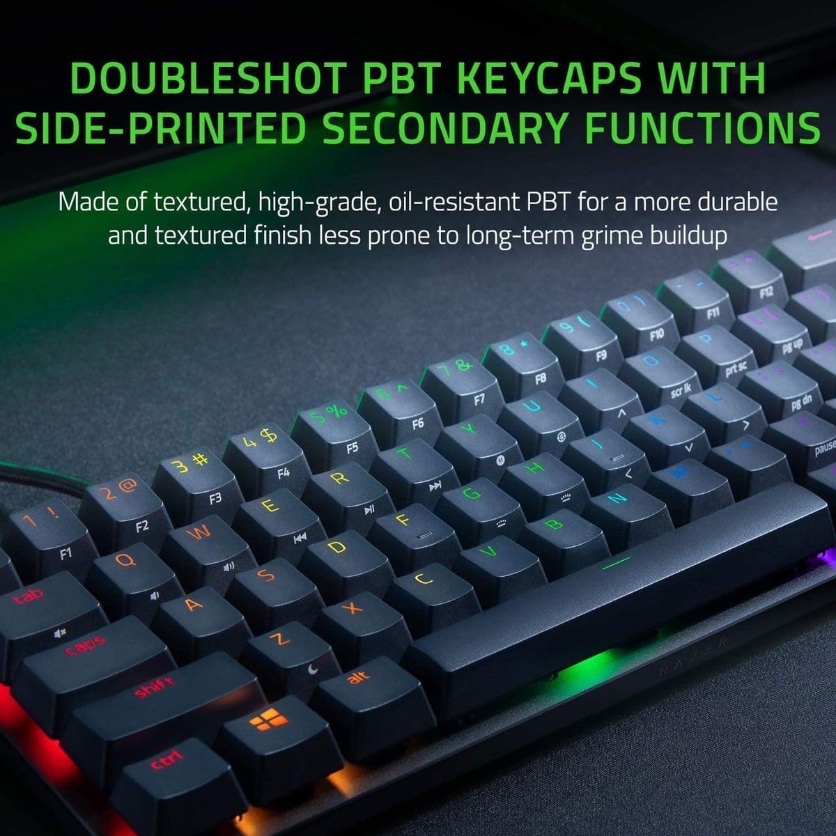 Razer Huntsman Mini Linear Optical Switches(Red), 60% Gaming Keyboard, Chroma RGB Lighting, PBT Keyc - AHW Store