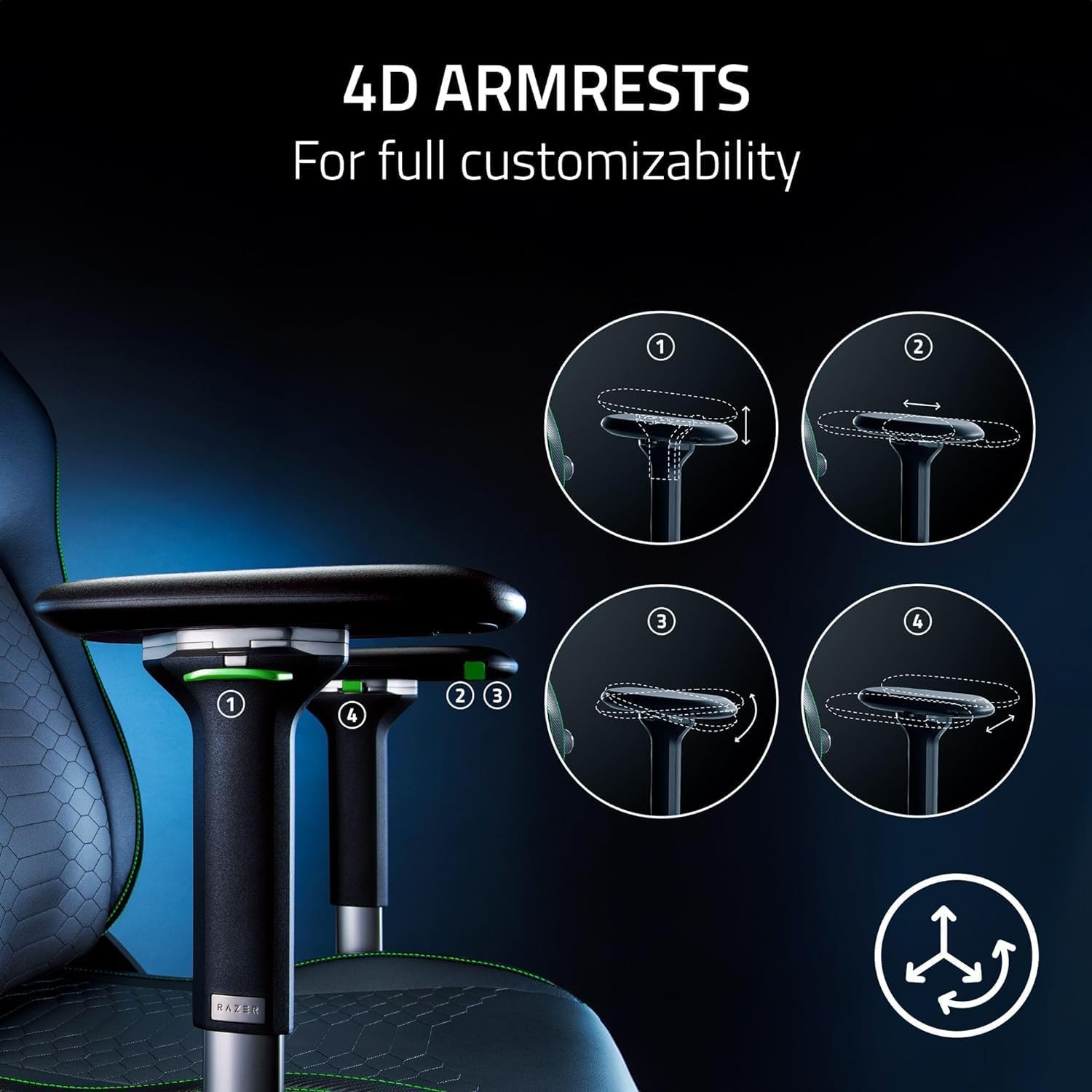 Razer Iskur V2 Gaming Chair Black/Green - AHW Store