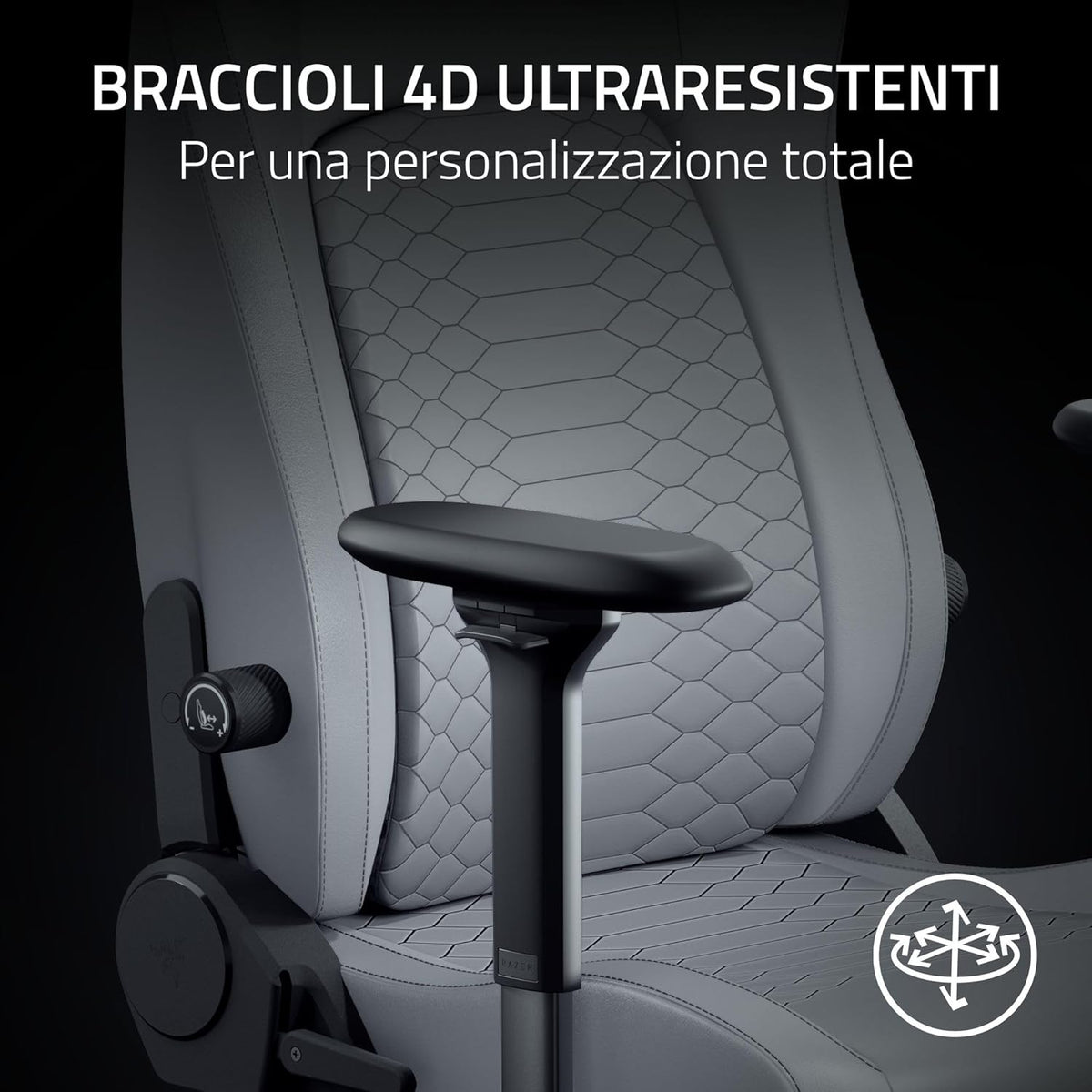 Razer Iskur V2 NewGen Gaming Chair Light Gray - AHW Store