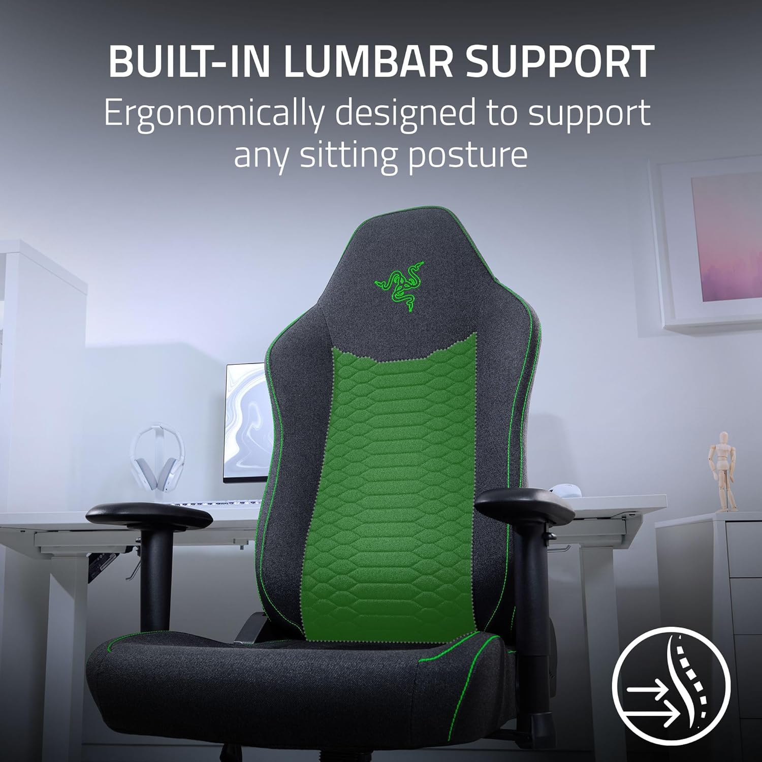 Razer Iskur V2 X Fabric Gaming Chair - Black - AHW Store