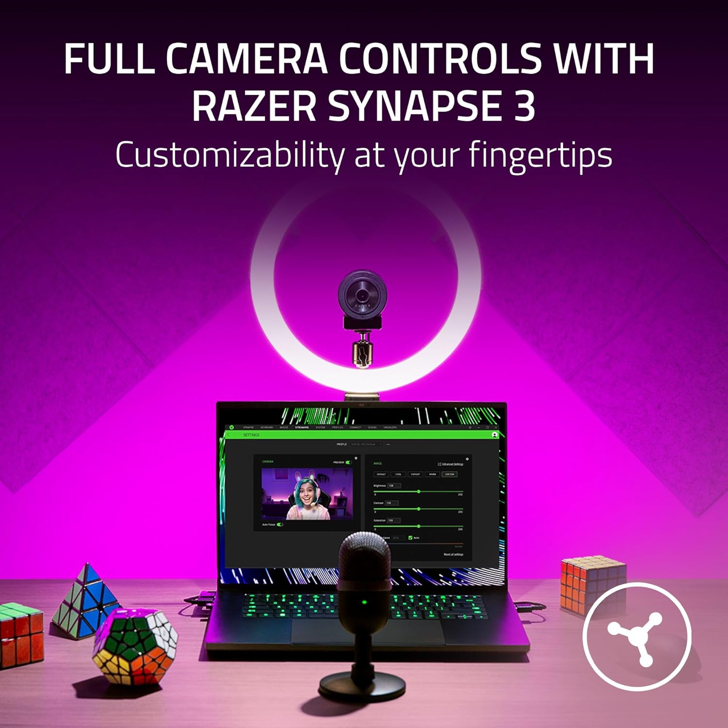 Razer Kiyo X - Full HD Streaming Webcam (1080p 30 FPS or 720p 60 FPS, Auto Focus, Plug & Play, Fully - AHW Store