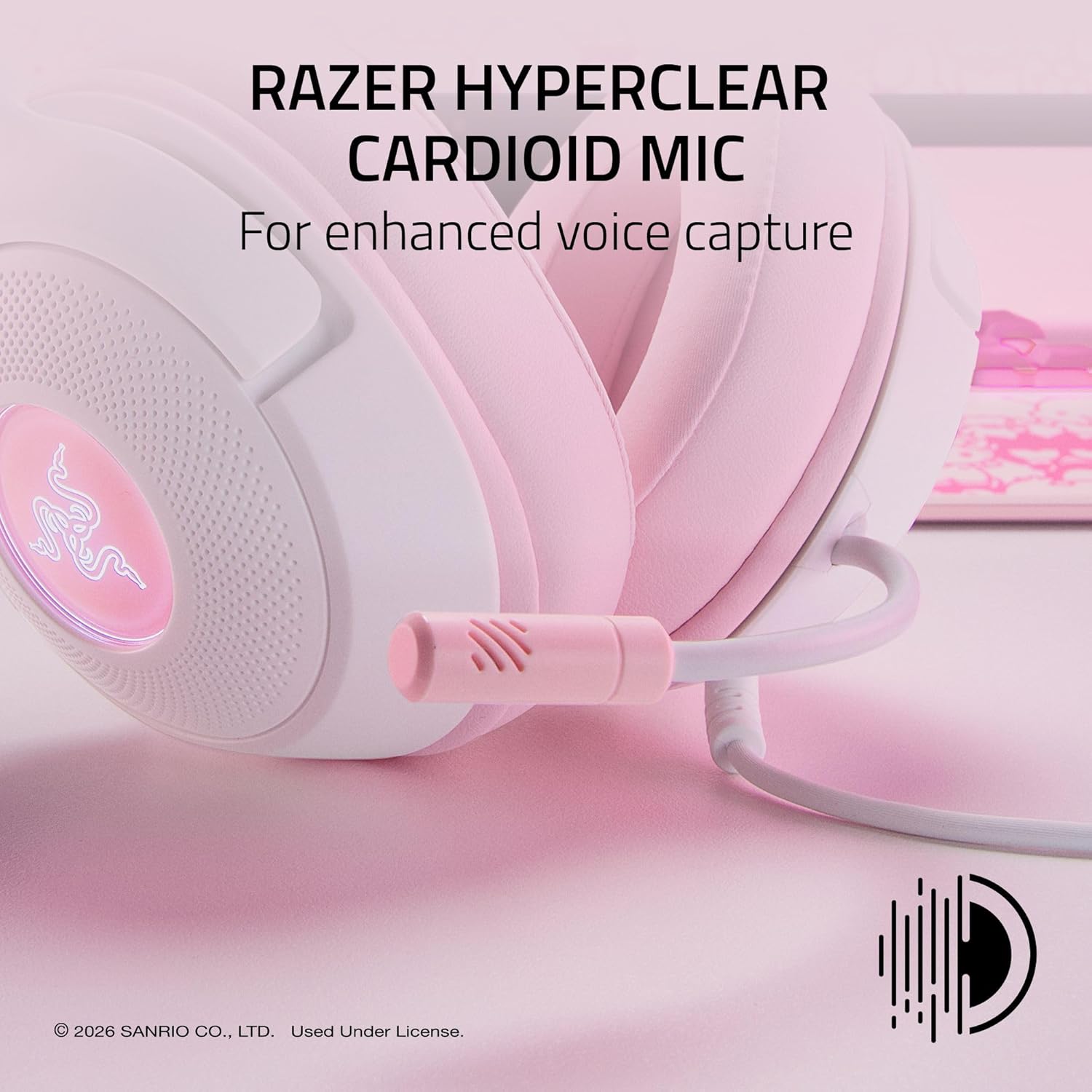 Razer Kraken Kitty V2 - USB Wired Gaming Headset with Hello Kitty Ears, Chroma RGB Stream Reactive L - AHW Store