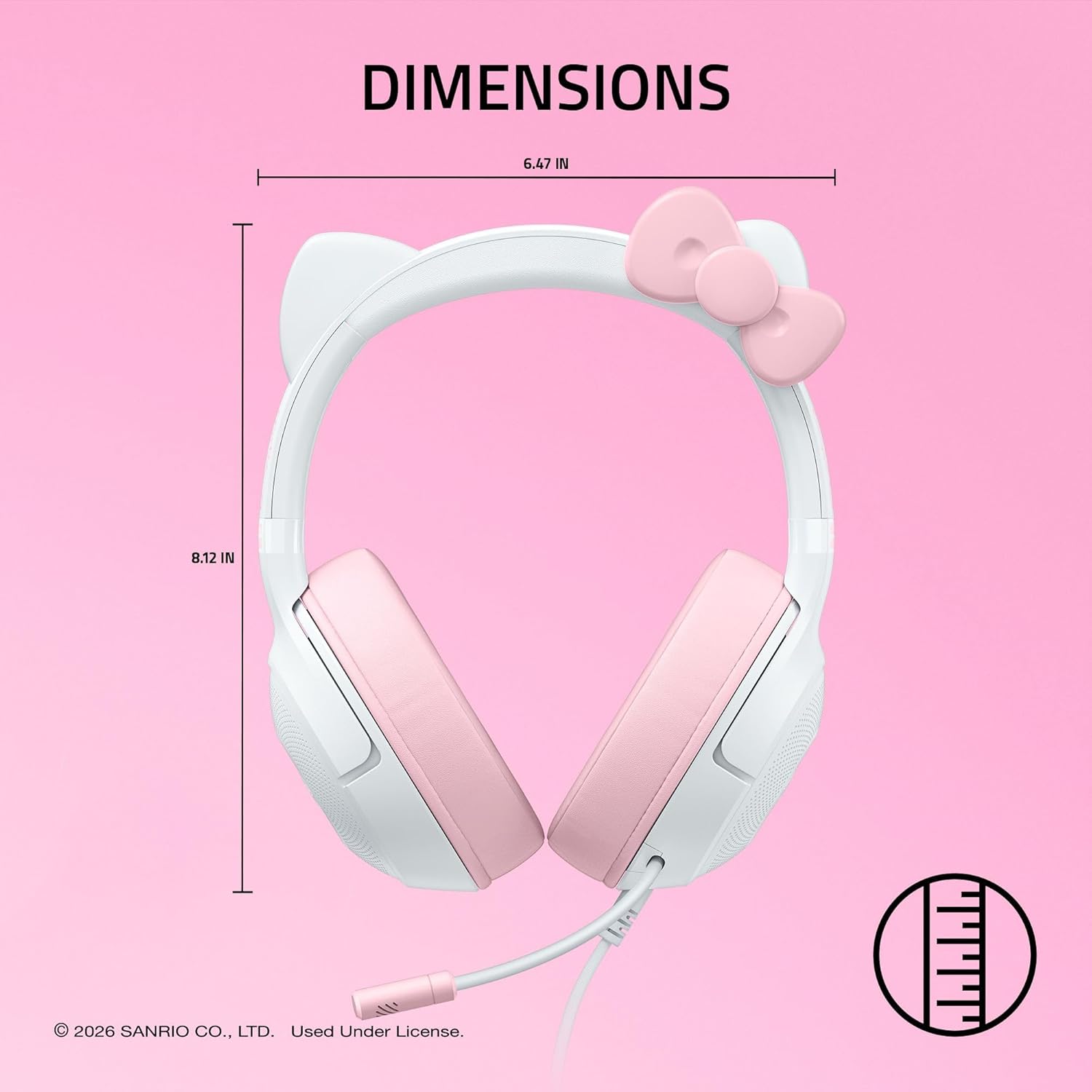 Razer Kraken Kitty V2 - USB Wired Gaming Headset with Hello Kitty Ears, Chroma RGB Stream Reactive L - AHW Store