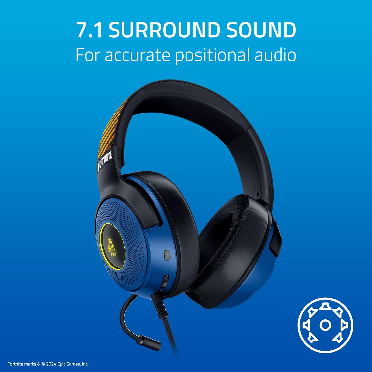 Razer Kraken V3 X - Fortnite Edition Wired USB gaming headset (ultra - lightweight headphones, TriForc - AHW Store