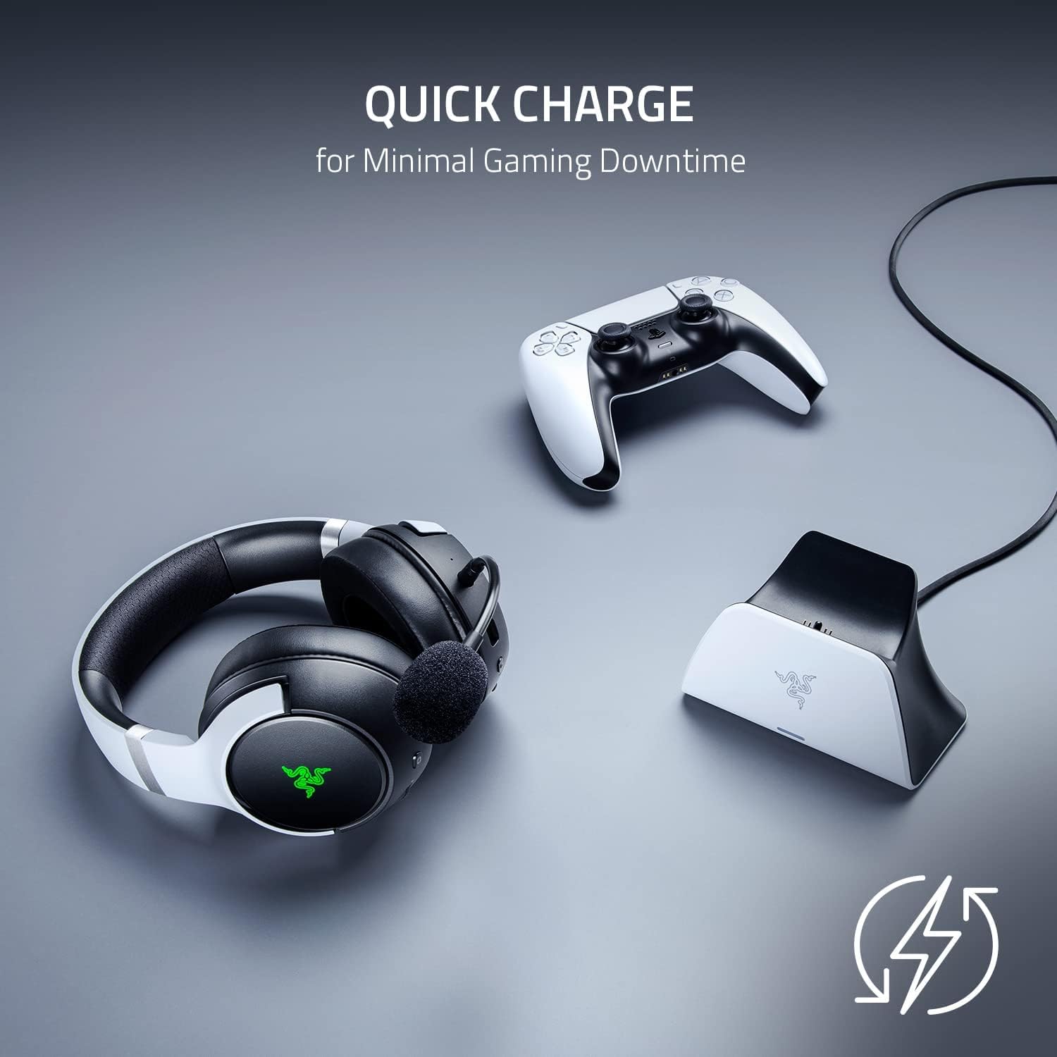 Razer Quick Charging Stand - for PlayStation 5 Controller (Quick Charge, Curved Cradle Design, Power - AHW Store