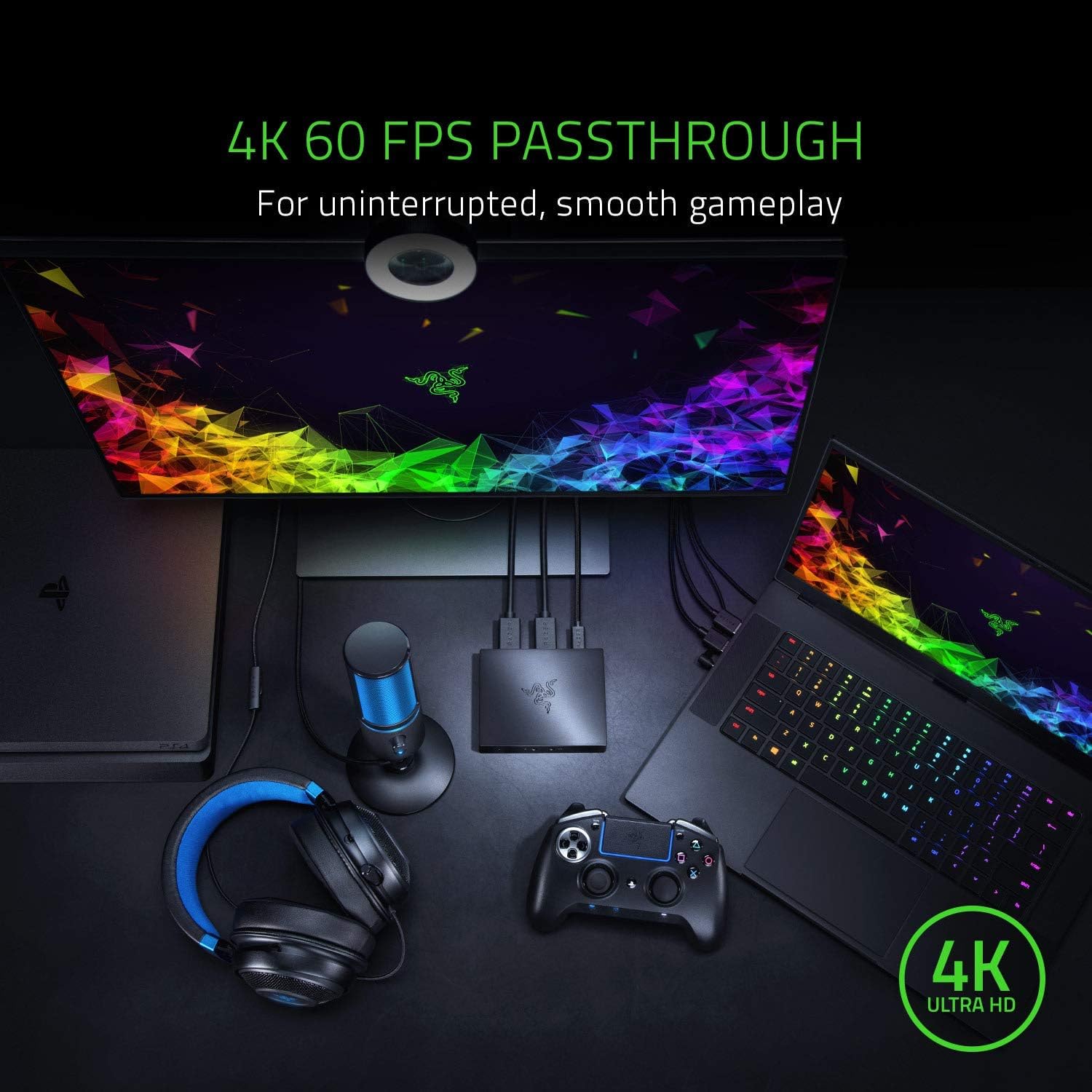 Razer Ripsaw HD - Capture Card for Streaming (Full - HD 1080P, 4K, 60fps Passthrough, Audio Mixer, HDM - AHW Store
