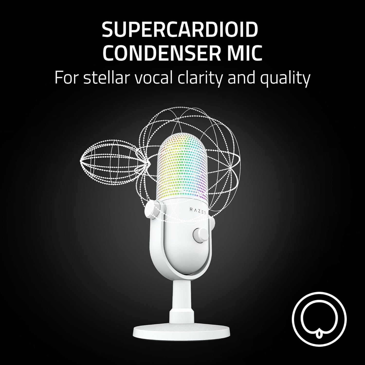 Razer Seiren V3 Chroma - RGB USB Microphone - Supercardioid Condenser Microphone with Tap - to - Mute (R - AHW Store