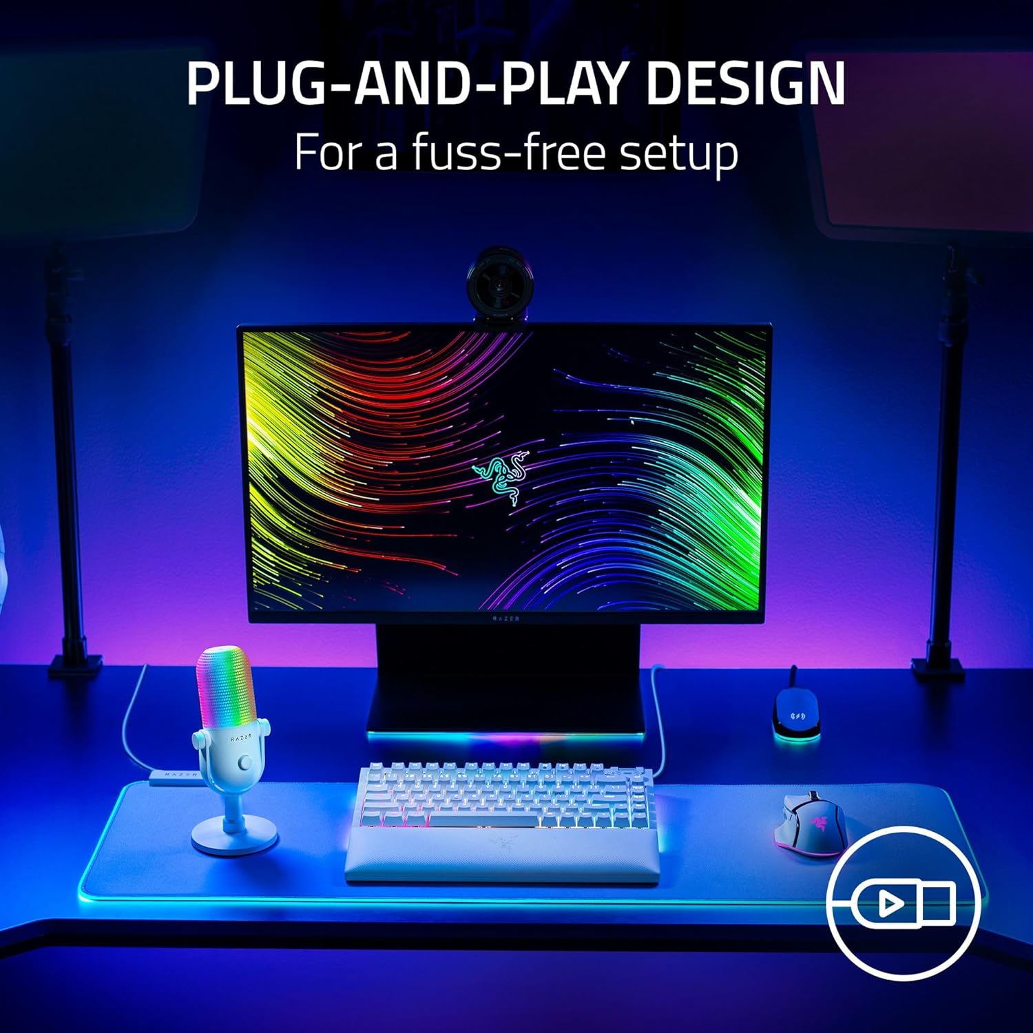 Razer Seiren V3 Chroma - RGB USB Microphone - Supercardioid Condenser Microphone with Tap - to - Mute (R - AHW Store