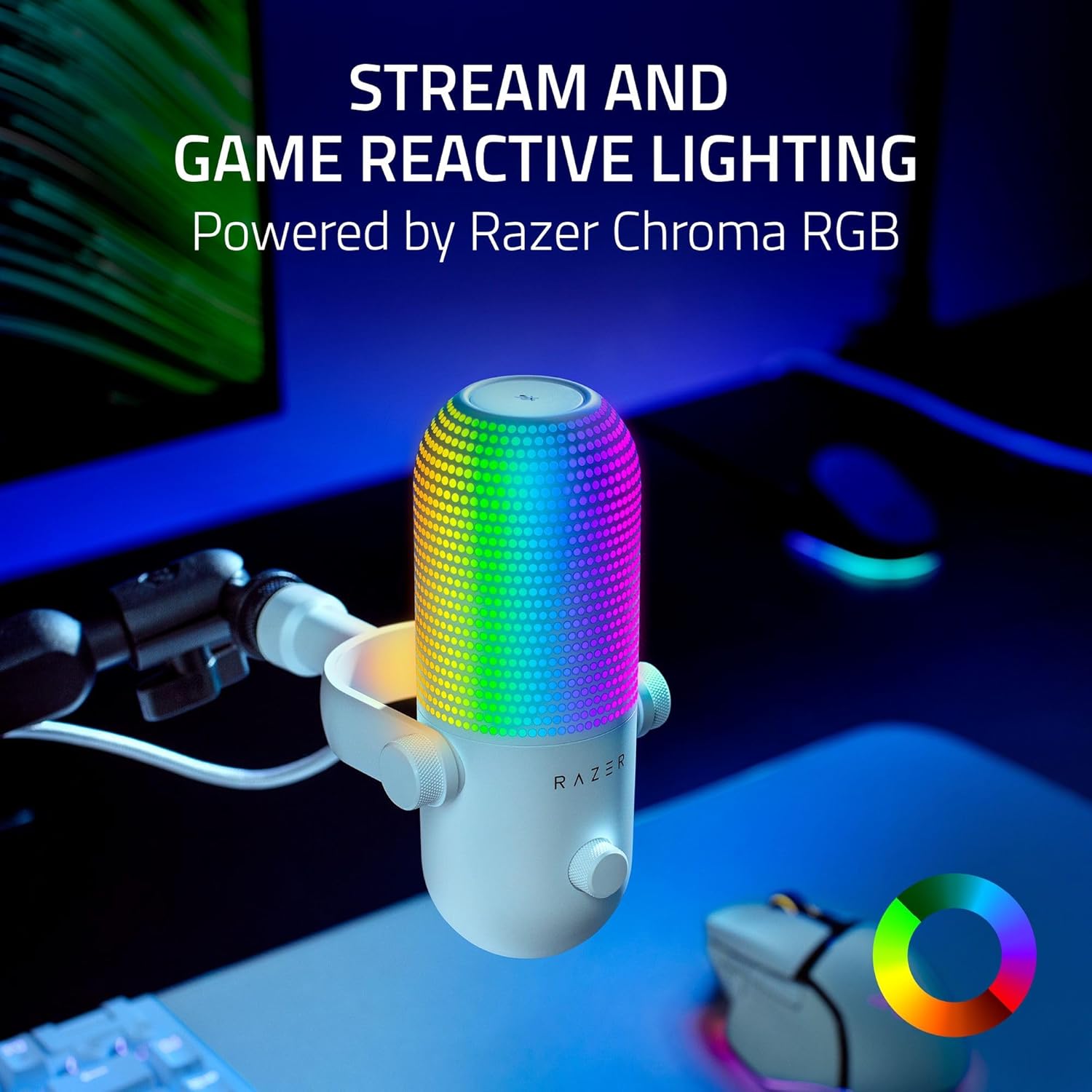 Razer Seiren V3 Chroma - RGB USB Microphone - Supercardioid Condenser Microphone with Tap - to - Mute (R - AHW Store