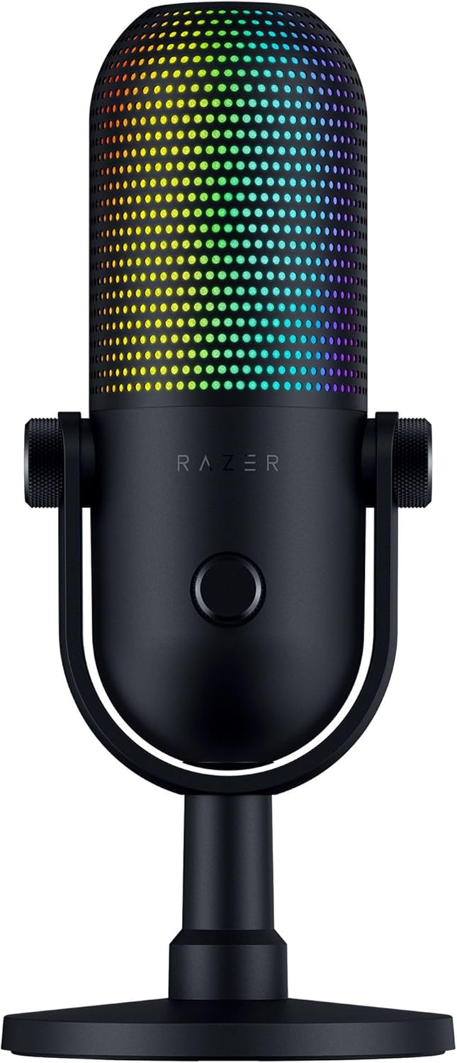 Razer Seiren V3 Chroma - RGB USB Microphone with Tap - to - Mute (Stream and Game Reactive Lighting, Sup - AHW Store